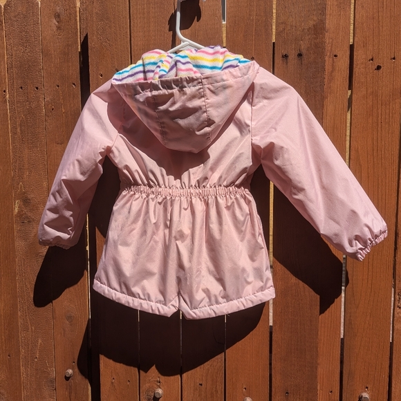 NWOT London Fog Girls Peplin Rainbow Fleece Lined Hooded Jacket (S/4) - Picture 8 of 10